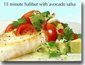 15-Minute Halibut with Avocado Salsa