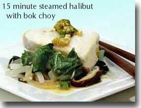 15-Minute Steamed Halibut with Bok Choy