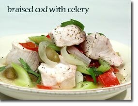 Braised Cod with Celery