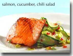 Salmon with Cucumber Chili Salad